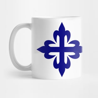 Flowered cross (navy blue) Mug